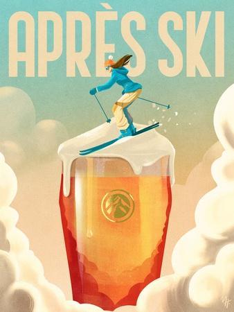 Apres Ski - Giclee Print, 12x16