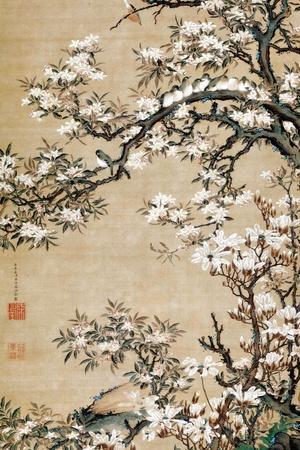 Birds on Aronia Branch - Giclee Print, 12x18