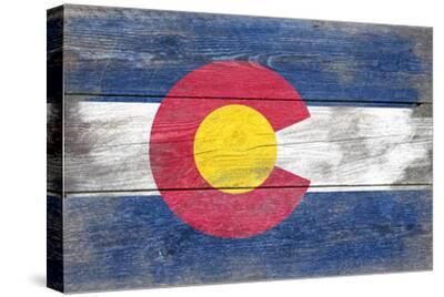 Colorado State Flag - Barnwood Painting (Image Only) - Canvas Print Wall Art, 18x12