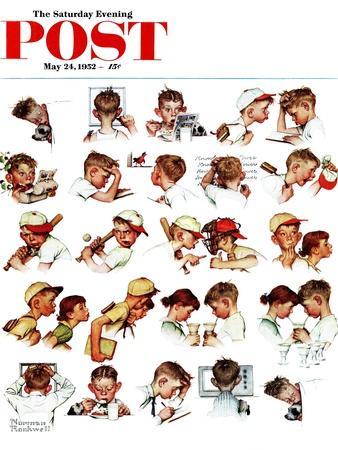 "Day in the Life of a Boy" Saturday Evening Post Cover, May 24,1952 - Giclee Print, 12x16 "Day in the Life of a Boy" Saturday Evening Post Cover, May 24,1952 - Giclee Print, 12x16