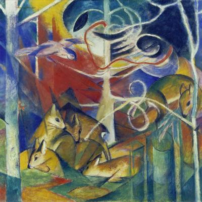 Deer in the Forest I, 1913 - Giclee Print, 16x16