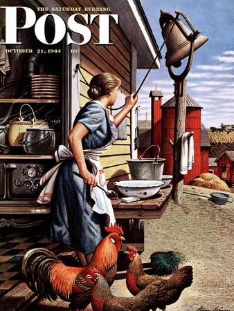 "Dinner Bell," Saturday Evening Post Cover, October 21, 1944 - Giclee Print, 12x16 "Dinner Bell," Saturday Evening Post Cover, October 21, 1944 - Giclee Print, 12x16