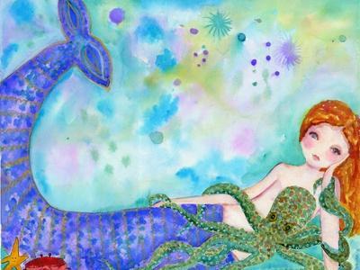 Mermaid Besties - Giclee Print, 16x12