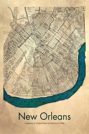 New Orleans Map - Giclee Print, 12x18 New Orleans Map - Giclee Print, 12x18