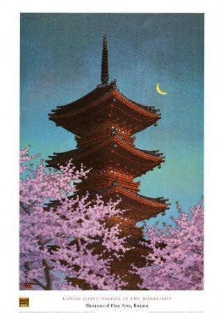 Pagoda in Moonlight - Wall Art Print, 20x28 Pagoda in Moonlight - Wall Art Print, 20x28