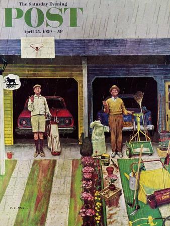 "Saturday Rain" Saturday Evening Post Cover, April 25, 1959 - Giclee Print, 12x16 "Saturday Rain" Saturday Evening Post Cover, April 25, 1959 - Giclee Print, 12x16