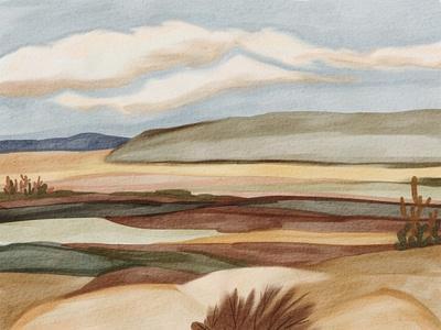 Western Americana Landscape - Giclee Print, 12x9